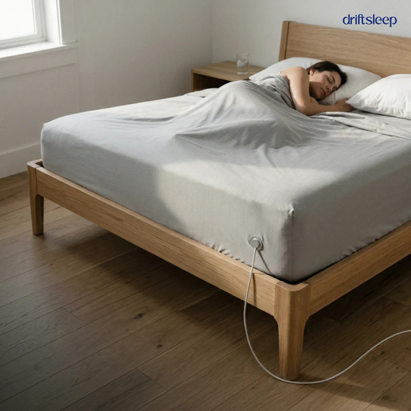 Silver-woven grounding sheet. Fits any bed.